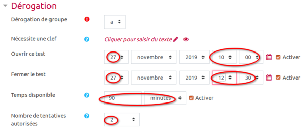 Dérogation de groupe