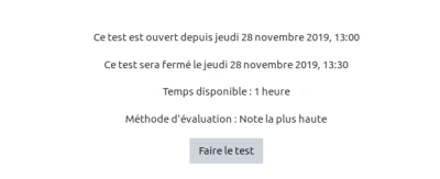 Affichage au lancement du test à 13h15 Affichage au lancement du test à 13h15