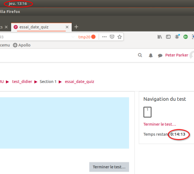temps restant à 13h15 temps restant à 13h15